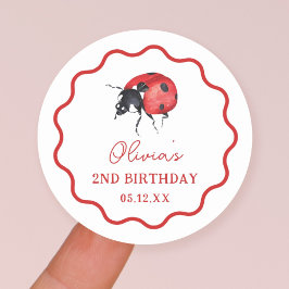 Lievebug verjaardagsfeestjes gunsten ronde sticker