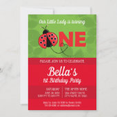 Lieveheersbeestje 1e Verjaardagsuitnodiging met af Kaart (Voorkant)