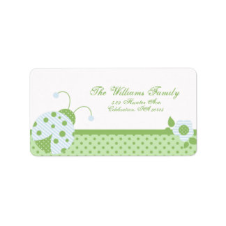 Lieveheersbeestje Adres Label-blauw-groen Etiket