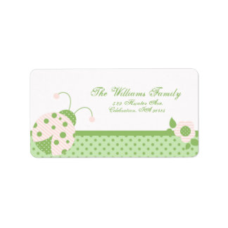 Lieveheersbeestje Adres Label-pink-green Etiket