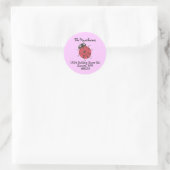 Lieveheersbeestje adreslabel ronde sticker (Tas)