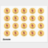 Lieveheersbeestje adreslabel ronde sticker (Vel)