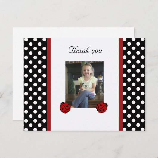 Lieveheersbeestje: Afbeelding: Dank u Briefkaart (Voorkant / Achterkant)