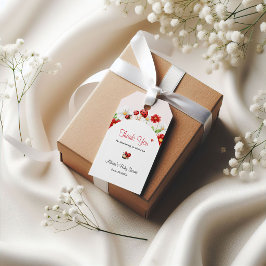 Lieveheersbeestje Baby Shower Boog Bloemige Dankje Cadeaulabel