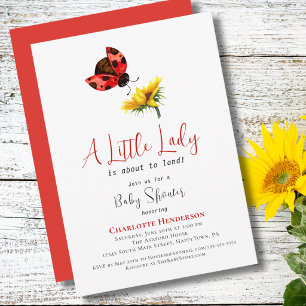 Lieveheersbeestje Baby Shower Kleine Dame Zonneblo Kaart