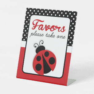 Lieveheersbeestje Baby Shower of Verjaardag Favori Reclamebord Met Voetstuk