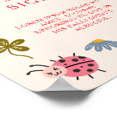 Lieveheersbeestje Baby Shower Op Maat Bord Poster (Hoek)