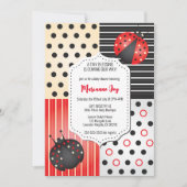 lieveheersbeestje-Baby shower | Rode en zwarte sti Kaart (Voorkant)