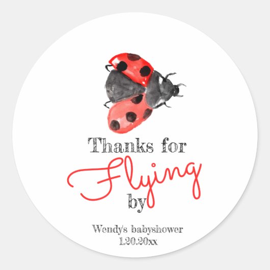 Lieveheersbeestje baby shower sticker (Voorkant)