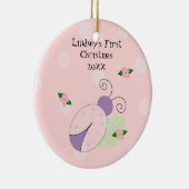 Lieveheersbeestje Baby's Eerste Kerstmis Keramisch Ornament (Rechts)
