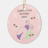 Lieveheersbeestje Baby's Eerste Kerstmis Keramisch Ornament (Links)