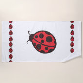  Lieveheersbeestje Bad Strand Handdoek  (Voorkant)