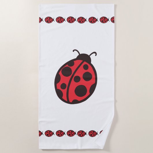  Lieveheersbeestje Bad Strand Handdoek  (Voorkant)