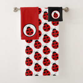 Lieveheersbeestje badhanddoekenset bad handdoek