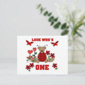 Lieveheersbeestje Beer Eerste Verjaardag Tshirts e Briefkaart (Staand voorkant)