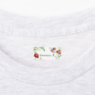 Lieveheersbeestje Bij Vlinder   Stick-On Kleding Labels