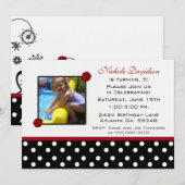 Lieveheersbeestje: Birthday Party Invitations Kaart (Voorkant / Achterkant)