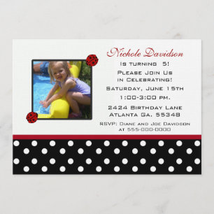 Lieveheersbeestje: Birthday Party Invitations Kaart