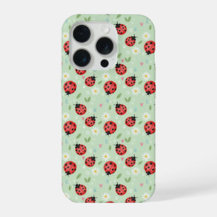Lieveheersbeestje Bloem Patroon Hoesje iPhone 15 Pro Case
