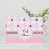lieveheersbeestje bloemen Baby shower Kaart (Staand voorkant)