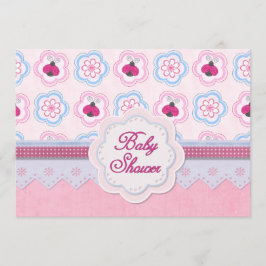 lieveheersbeestje bloemen Baby shower Kaart