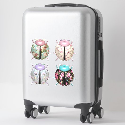 Lieveheersbeestje bloemenpatroon schattig sticker (Koffer)