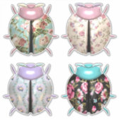 Lieveheersbeestje bloemenpatroon schattig sticker (Voorkant)