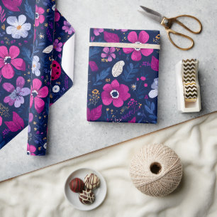 Lieveheersbeestje Bloemmotief Cadeaupapier