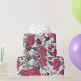 Lieveheersbeestje Bloemmotief Cadeaupapier