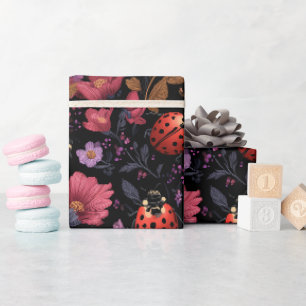 Lieveheersbeestje Bloemmotief Cadeaupapier
