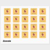 Lieveheersbeestje boekenlegger labels - perzik (Vel)