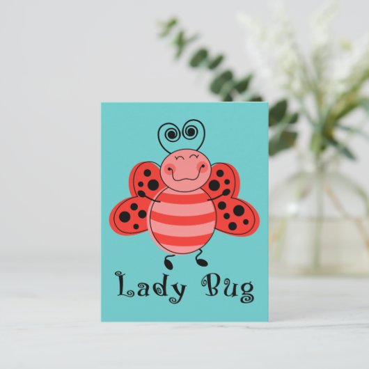 Lieveheersbeestje Briefkaart (Staand voorkant)