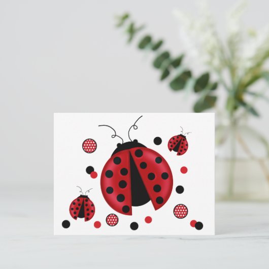 lieveheersbeestje briefkaarten (Staand voorkant)