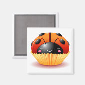Lieveheersbeestje Cupcake Magnet (Voorkant / Achterkant)