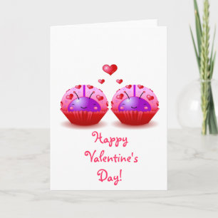 lieveheersbeestje cupcake Valentijn Feestdagen Kaart