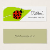 Lieveheersbeestje Dank je Labels Mini Visitekaartjes (Voorkant /achterkant)