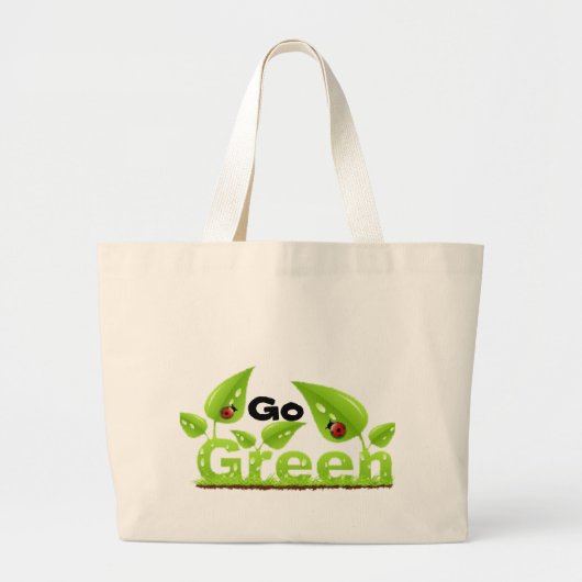 lieveheersbeestje denkt groen grote tote bag (Voorkant)