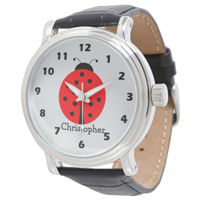 Lieveheersbeestje Design Horloge (Gekanteld)