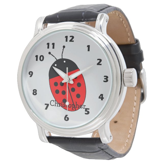 Lieveheersbeestje Design Horloge (Gekanteld)