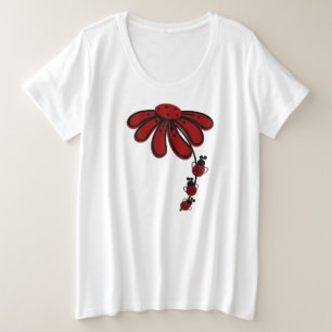 #Lieveheersbeestje dubbelzijdig Dames Plus-Maat Grote Maat T-shirt