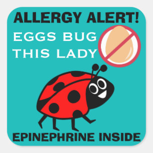Lieveheersbeestje Eiallergie Alert Epinefrine Insi Vierkante Sticker