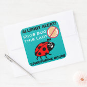 Lieveheersbeestje Eiallergie Alert Epinefrine Insi Vierkante Sticker (Envelop)