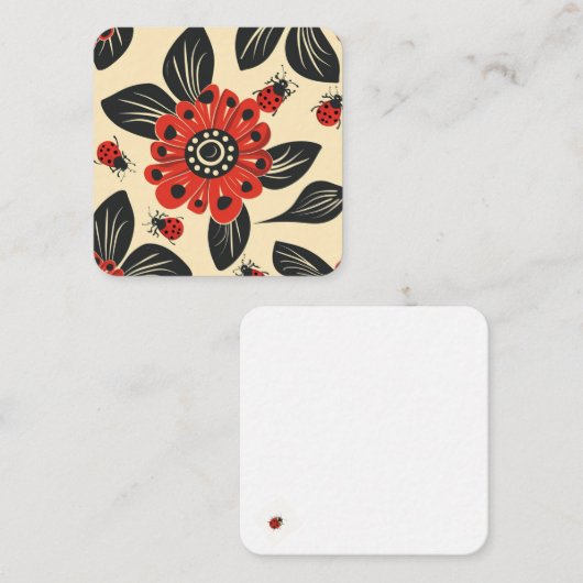  lieveheersbeestje elegantie notitiekaartje (Voorkant / Achterkant)