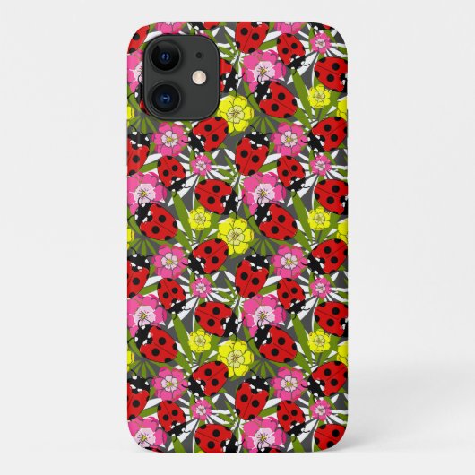 Lieveheersbeestje en Bloemen Natuur Print Case-Mate iPhone Case (Achterkant)