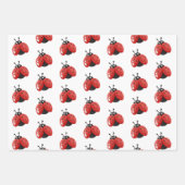 Lieveheersbeestje en harten patroon Verjaardag Inpakpapier Vel (Voorkant 3)