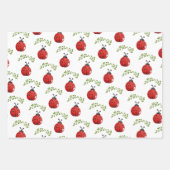 Lieveheersbeestje en harten patroon Verjaardag Inpakpapier Vel (Voorkant 2)