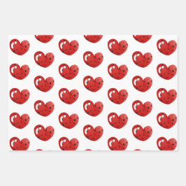 Lieveheersbeestje en harten patroon Verjaardag Inpakpapier Vel