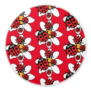 lieveheersbeestje en lieveheersbeestje familie keramische knop