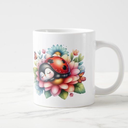 Lieveheersbeestje - Extra grote koffie mok (Rechts)