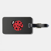 Lieveheersbeestje; Faux-koolstofvezel Bagagelabel (Achterkant horizontaal)